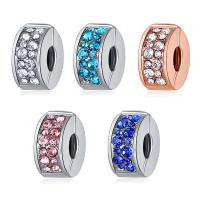 Stainless Steel European Beads, Zinc Alloy, plated, DIY & with rhinestone 3-30mm 