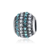 Stainless Steel European Beads, Zinc Alloy, plated, DIY & with rhinestone 