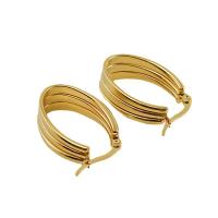 Edelstahl Hoop Ohrringe, 304 Edelstahl, goldfarben plattiert, Modeschmuck & für Frau, goldfarben, 17x23mm, verkauft von Paar