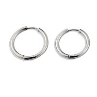Stainless Steel Hoop Earring, 304 Stainless Steel, stainless steel hoop earring, polished, for woman, silver color 