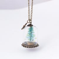 Glass Globe Necklace, with Zinc Alloy, with 5 extender chain, fashion jewelry & Unisex, green Approx 27.55 