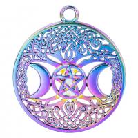 Zinc Alloy Hollow Pendants, Moon and Star, colorful plated, Unisex Approx 19.69 Inch 