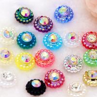 Resin Jewelry Connector, plated, DIY & faceted & with rhinestone 16mm, Approx 