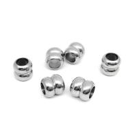 304 Stainless Steel Stopper Beads, Round Tube, DIY & machine polishing original color 