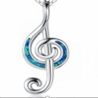 Copper Alloy Pendant, with Artificial Opal, Music Note, mixed colors, 20-35mm 