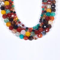 Gemischte Achat Perlen, Mehrfarbenachat, rund, poliert, DIY & verschiedene Größen vorhanden & facettierte, gemischte Farben, Länge:ca. 15.16 ZollInch, verkauft von Strang