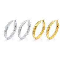 Stainless Steel Hoop Earring, 304 Stainless Steel, Vacuum Ion Plating, fashion jewelry & for woman 38*6mm 