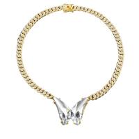 Rhinestone Zinc Alloy Necklace, Butterfly, plated, fashion jewelry & Unisex & with rhinestone 