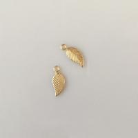Gold Filled Pendant, Leaf, 14K gold-filled, DIY, golden 