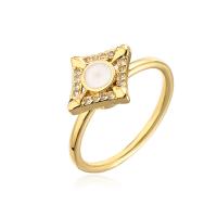 Cubic Zirconia Micro Pave Brass Finger Ring, micro pave cubic zirconia & for woman & enamel 18mm 