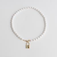 Collier de perles en plastique, perle de plastique, avec alliage de zinc, Placage de couleur d'or, Double couche & pour femme, plus de couleurs à choisir  Environ 52 cm, Vendu par PC