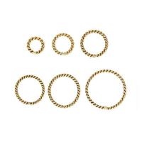 Медно-золото Ювелирные кольца, Круглая, 14K позолоченный, DIY & разный размер для выбора, Золотой, продается PC
