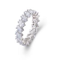 Цирконий Микро вымощает стерлингового серебра палец кольцо, 925 пробы, Платиновое покрытие платиновым цвет, разный размер для выбора & Женский, продается PC