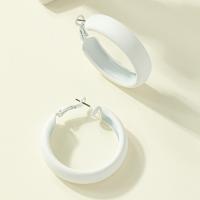 Iron Hoop Earring, fashion jewelry & for woman, white 
