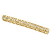Cubic Zirconia Micro Pave Slide Charm, Brass, gold color plated, fashion jewelry & DIY & micro pave cubic zirconia, golden 