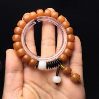 Bodhi Root Bracelet, barrel, Unisex & anti-fatigue, yellow Approx 19 cm 