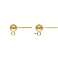 Золоченные аксессуары уха шпильки, Медно-золото, Круглая, 14K позолоченный, DIY & разные стили для выбора, Золотой, 2-4mm, продается Пара