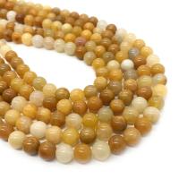 perles en Jade jaune, jaune de jade, Rond, DIY & normes différentes pour le choix, couleurs mélangées Environ 14.96 pouce, Vendu par brin