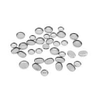 Stainless Steel Cabochon Setting, 304 Stainless Steel, Round, polished, fashion jewelry & DIY & Unisex  original color 