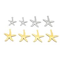 Stainless Steel Pendants, 304 Stainless Steel, Starfish, Vacuum Ion Plating, fashion jewelry & polished & DIY & Unisex 