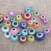 Evil Eye Resin Beads, Flat Round, DIY 