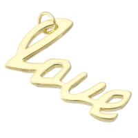 Pendentifs de Lettre laiton , Lettre d’alphabet, Placage de couleur d'or, bijoux de mode & DIY, doré Environ 2mm, Vendu par PC