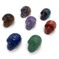 Mixed Gemstone Beads, Skull, Carved, DIY 