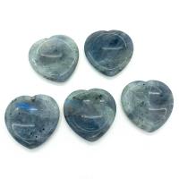 Labradorite Thumb Worry Stone, Heart, Massage, mixed colors 
