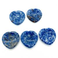 blauer Punkt Thumb Worry Stone, Herz, Massage, blau, 40x40x6mm, verkauft von PC