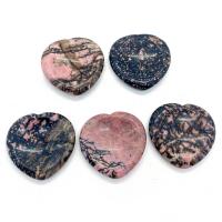 Rhodonit Thumb Worry Stone, Herz, Massage, gemischte Farben, 40x40x6mm, verkauft von PC