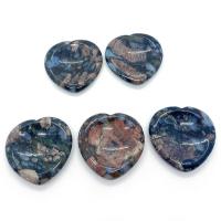 Crazy Agate Thumb Worry Stone, Heart, Massage, mixed colors 