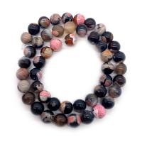 Perles agate de feu craquelées naturelles, agate feu, Rond, DIY & normes différentes pour le choix, plus de couleurs à choisir Environ 14.96 pouce, Vendu par brin