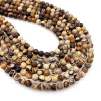 Zebra-Jaspis Perle, Zebra Jaspis, rund, DIY & verschiedene Größen vorhanden, gemischte Farben, Länge:ca. 14.96 ZollInch, verkauft von Strang