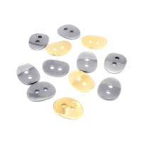 304 Stainless Steel Chain Tab, Flat Round, Vacuum Ion Plating, DIY & double-hole Approx 2mm 