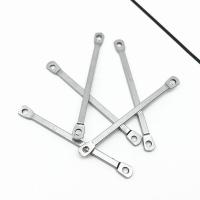 Stainless Steel Connector Bar, 304 Stainless Steel, Stick, polished, DIY & double-hole, original color 