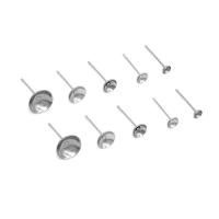 Stainless Steel Earring Stud Component, 316 Stainless Steel, polished, DIY original color 