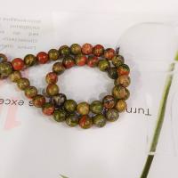 Unakit Perlen, Unakite, rund, poliert, DIY & verschiedene Größen vorhanden, gemischte Farben, Länge:ca. 14.96 ZollInch, verkauft von Strang