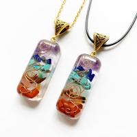Natural Stone Sweater Necklace, with Polyester Cord & Resin & Zinc Alloy, Unisex 
