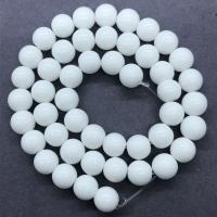 Weiße Porzellan Perlen, rund, DIY & verschiedene Größen vorhanden & verschiedene Stile für Wahl, weiß, verkauft von Strang