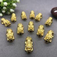 Animal Brass Beads, Fabulous Wild Beast, gold color plated, DIY, golden 