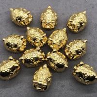 Animal Brass Beads, Pig, gold color plated, DIY, golden 