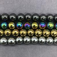 Perles hématite non-magnétique, hématite non magnétique, Rond, Placage, DIY & normes différentes pour le choix, plus de couleurs à choisir, Vendu par brin