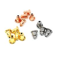 Stainless Steel Ear Nut Component, 304 Stainless Steel, Galvanic plating, fashion jewelry & polished & DIY & Unisex 