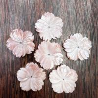 Pink Shell Bead Cap, Flower, Carved, DIY pink 