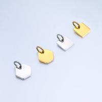 Stainless Steel Tag Charm, 304 Stainless Steel, Vacuum Ion Plating 