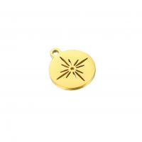 Stainless Steel Jewelry Charm, 304 Stainless Steel, Round, Vacuum Ion Plating, fashion jewelry 