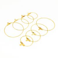 Stainless Steel Hoop Earring Component, 304 Stainless Steel, Round, Hydrolysis, fashion jewelry & polished & DIY golden 