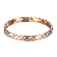 Stainless Steel Healing Bracelets, 304 Stainless Steel, Vacuum Ion Plating, fashion jewelry & for woman, rose gold color, 7mm Approx 7.68 Inch 
