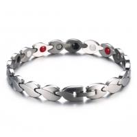 Stainless Steel Healing Bracelets, 304 Stainless Steel, fashion jewelry & Unisex, silver color, 10mm Approx 8.07 Inch 