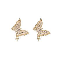 Brass Peg Bail, Butterfly, 14K gold-filled, DIY & micro pave cubic zirconia 